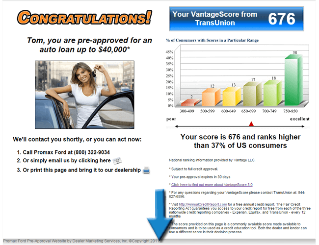 credit results screen