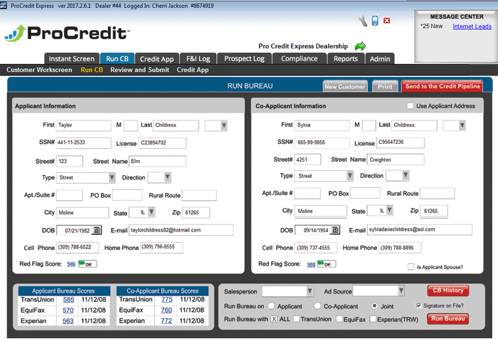 ProCredit runs Credit reports
