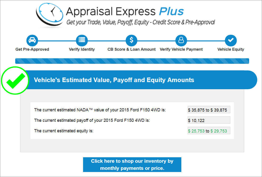 Get your estimated payoff and equity